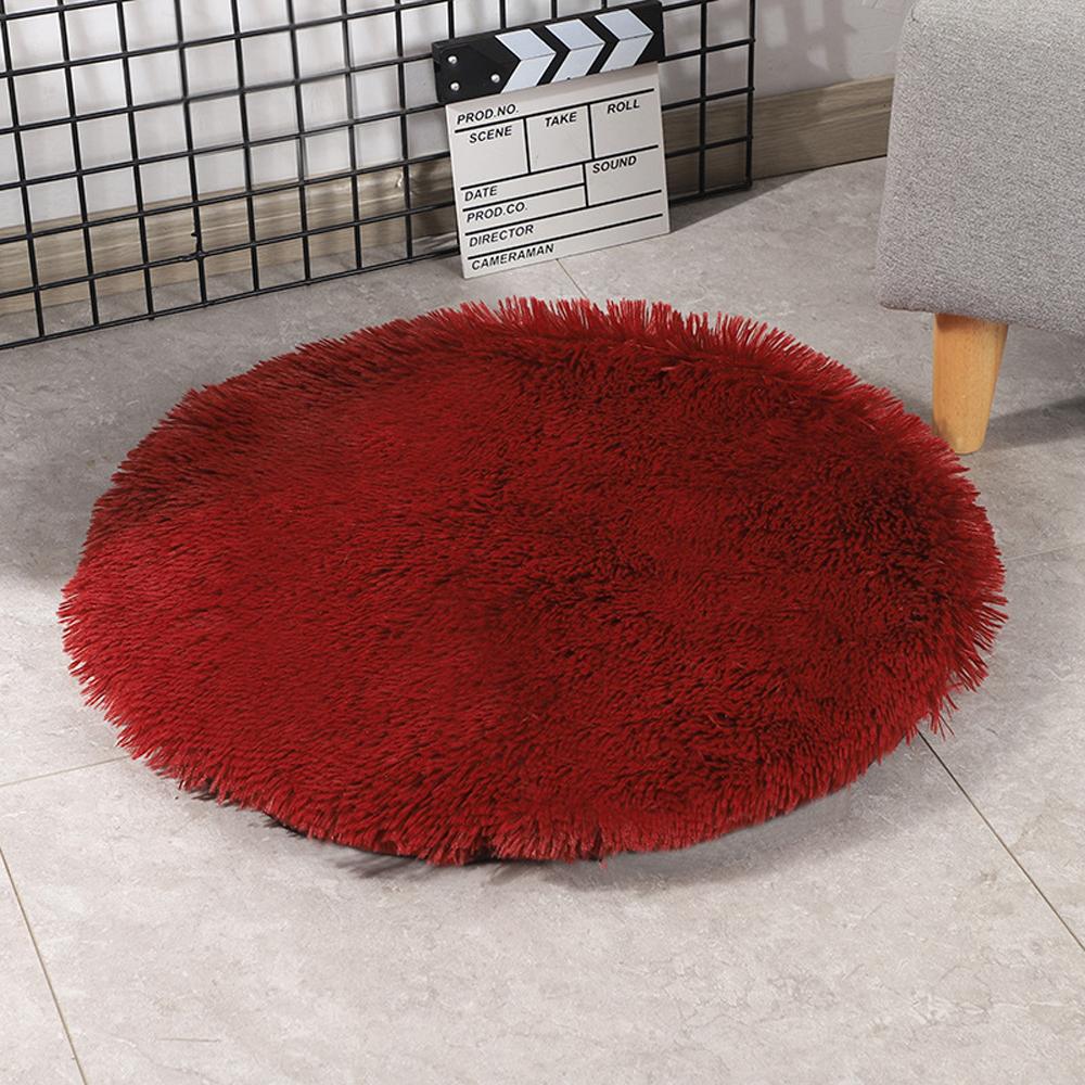 Super Soft Handmade Imitation Fur Round Fluffy Pet Dog Mat