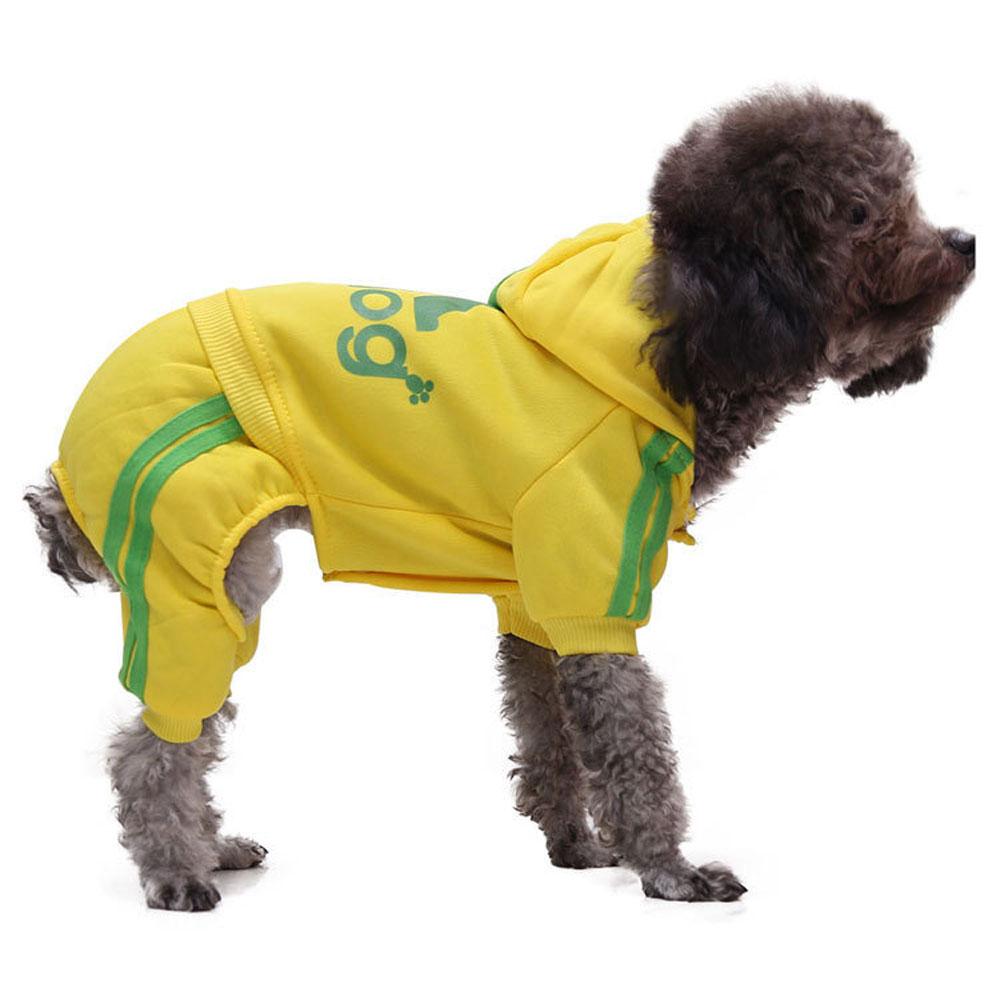 Dog Hoodie Pet Coat Color Clothes with Button Closure Outdoor Jumpsuit