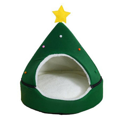 Pet Christmas Cottage Removable and washable yurt cat nesting Bed