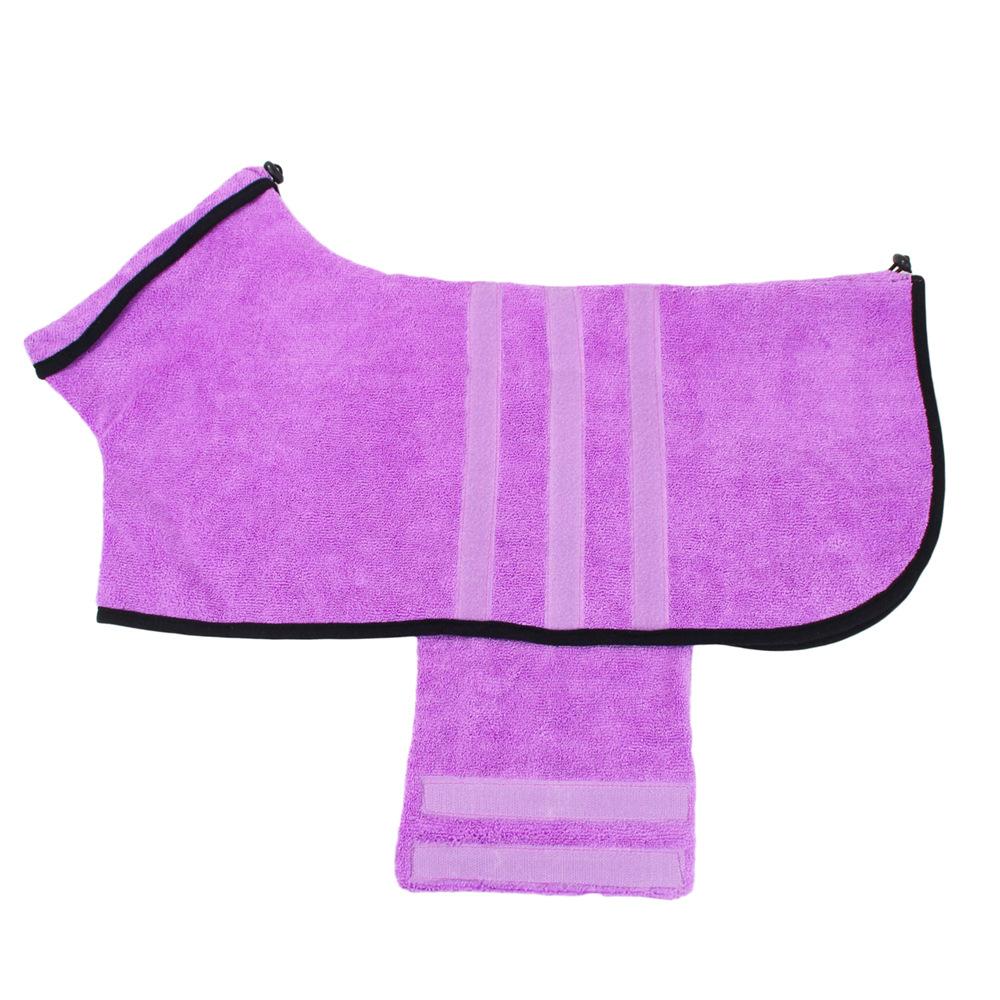 Pet Drying Absorbent Dog Bathrobe Cat Bath Towel Dressing Gown with Tape