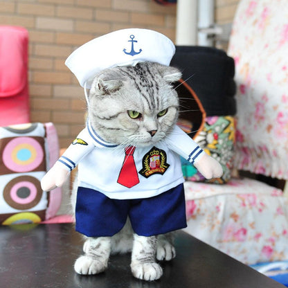 Dog Cat Pirate Sailor Waiter Cowboy Racer Costume Party Cosplay Dress Funny Pets