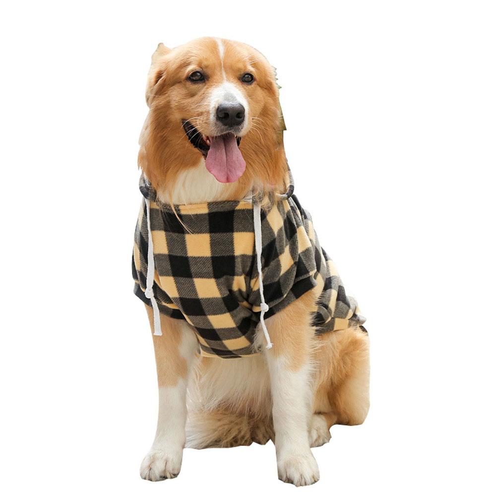 Pet Dog Plaid Sweatshirt Hoodie Sweater Pocket Warm Cat Coat Pajamas