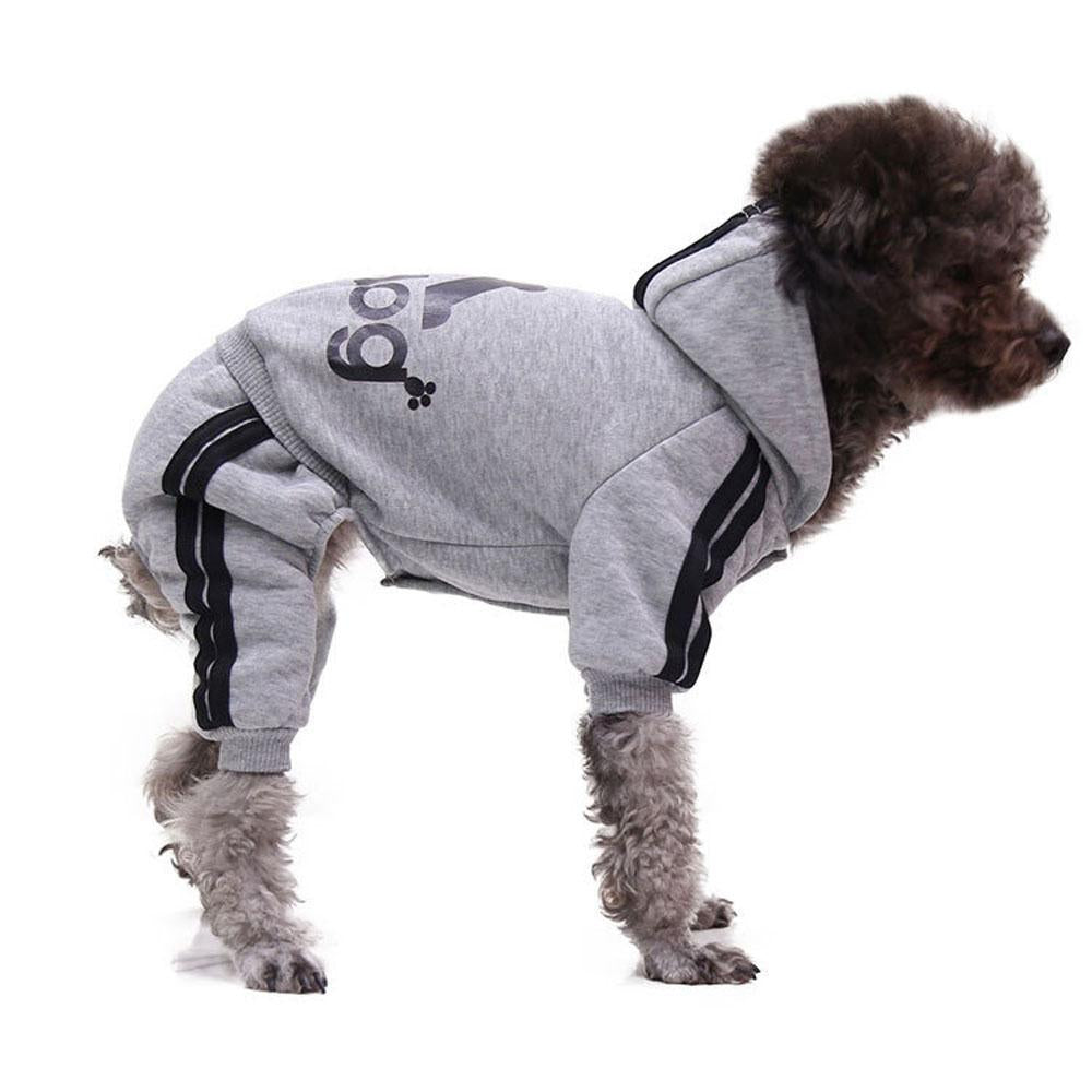 Dog Hoodie Pet Coat Color Clothes with Button Closure Outdoor Jumpsuit