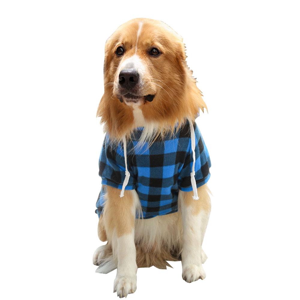 Pet Dog Plaid Sweatshirt Hoodie Sweater Pocket Warm Cat Coat Pajamas