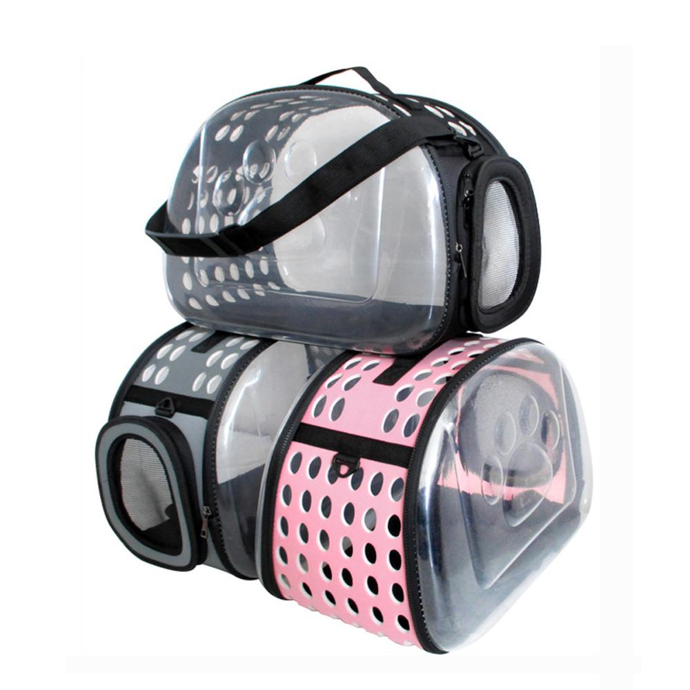 Dog Cat Outdoor Pet Carrier Backpack Breathable Portable Cat Foldable Transparent Bag