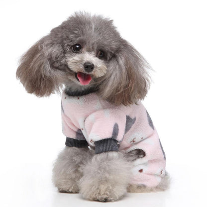Dog Sweater Plaid Style Pet Cat Winter Warm Clothes Jumpsuits