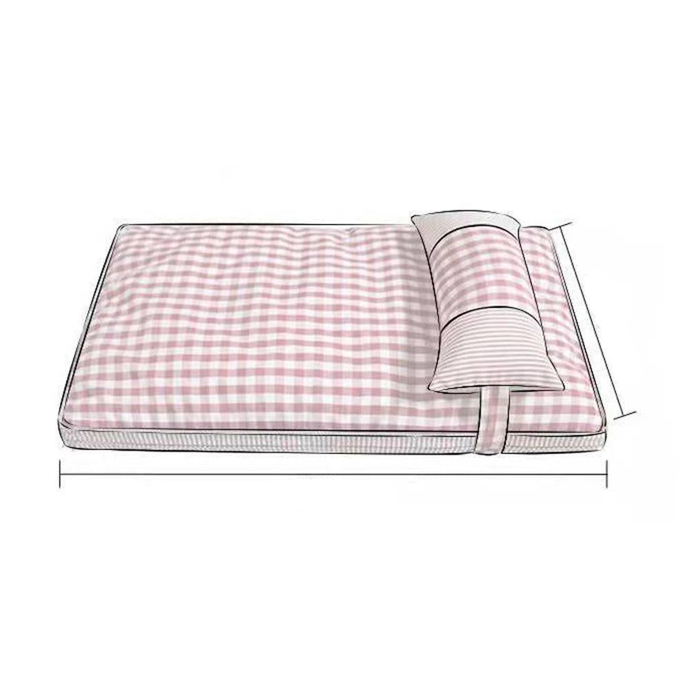 Large Dog Beds Plaid Print With Pillow Suitable For All Seasons
