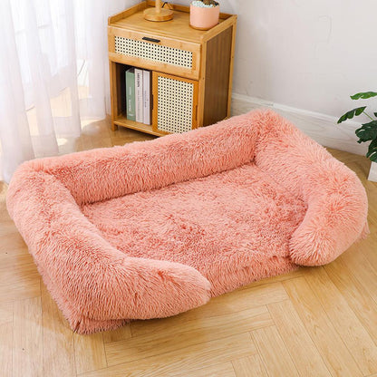 Plush memory foam large and small dog kennel bed for comfortable sleeping