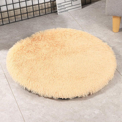 Super Soft Handmade Imitation Fur Round Fluffy Pet Dog Mat